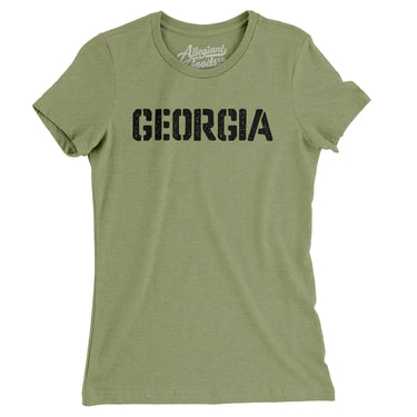 Georgia Military Stencil Women's T-Shirt-Allegiant Goods Co. Vintage Sports Apparel