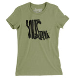 Louisiana State Shape Text Women's T-Shirt-Allegiant Goods Co. Vintage Sports Apparel