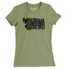 Montana State Shape Text Women's T-Shirt-Light Olive-Allegiant Goods Co. Vintage Sports Apparel