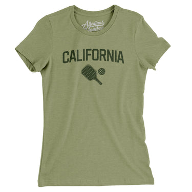 California Pickleball Women's T-Shirt-Light Olive-Allegiant Goods Co. Vintage Sports Apparel