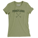 Pennsylvania Golf Women's T-Shirt-Light Olive-Allegiant Goods Co. Vintage Sports Apparel