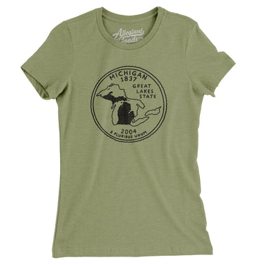 Michigan State Quarter Women's T-Shirt-Allegiant Goods Co. Vintage Sports Apparel