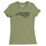 North Carolina Golf Course Women's T-Shirt-Light Olive-Allegiant Goods Co. Vintage Sports Apparel