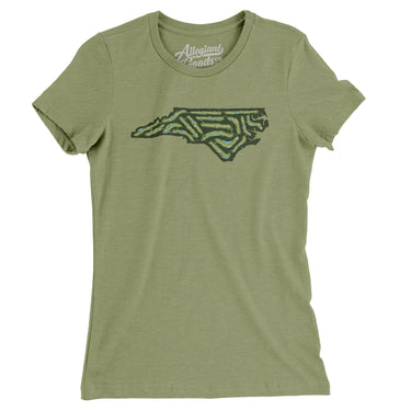 North Carolina Golf Course Women's T-Shirt-Light Olive-Allegiant Goods Co. Vintage Sports Apparel