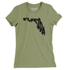 Florida State Shape Text Women's T-Shirt-Light Olive-Allegiant Goods Co. Vintage Sports Apparel