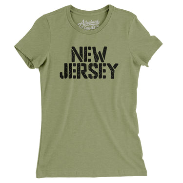 New Jersey Military Stencil Women's T-Shirt-Allegiant Goods Co. Vintage Sports Apparel