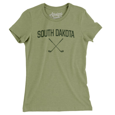 South Dakota Golf Women's T-Shirt-Light Olive-Allegiant Goods Co. Vintage Sports Apparel