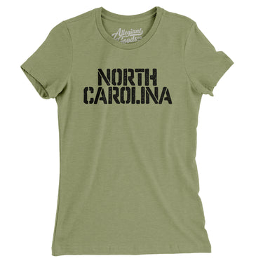 North Carolina Military Stencil Women's T-Shirt-Allegiant Goods Co. Vintage Sports Apparel