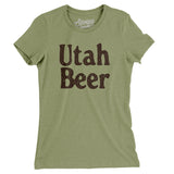Utah Beer Women's T-Shirt-Light Olive-Allegiant Goods Co. Vintage Sports Apparel