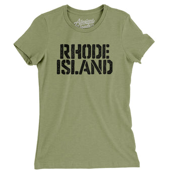 Rhode Island Military Stencil Women's T-Shirt-Allegiant Goods Co. Vintage Sports Apparel