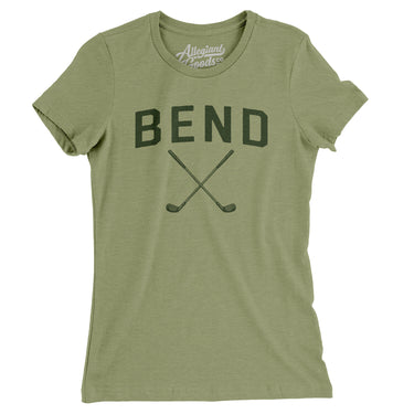Bend Golf Women's T-Shirt-Light Olive-Allegiant Goods Co. Vintage Sports Apparel