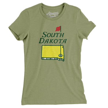 South Dakota Golf Women's T-Shirt-Light Olive-Allegiant Goods Co. Vintage Sports Apparel