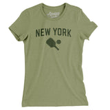 New York Pickleball Women's T-Shirt-Light Olive-Allegiant Goods Co. Vintage Sports Apparel