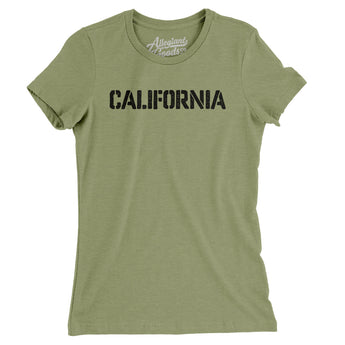 California Military Stencil Women's T-Shirt-Allegiant Goods Co. Vintage Sports Apparel