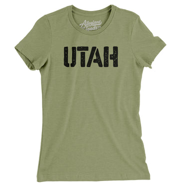 Utah Military Stencil Women's T-Shirt-Allegiant Goods Co. Vintage Sports Apparel