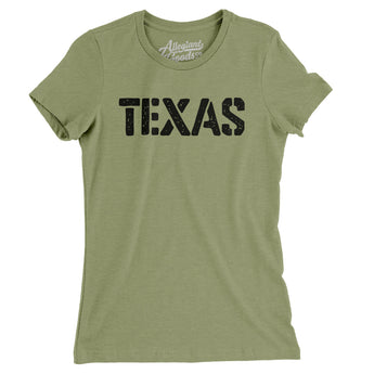 Texas Military Stencil Women's T-Shirt-Allegiant Goods Co. Vintage Sports Apparel