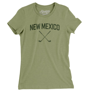 New Mexico Golf Women's T-Shirt-Light Olive-Allegiant Goods Co. Vintage Sports Apparel