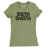 South Dakota Military Stencil Women's T-Shirt-Light Olive-Allegiant Goods Co. Vintage Sports Apparel