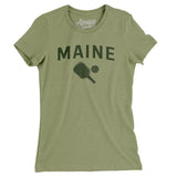 Maine Pickleball Women's T-Shirt-Light Olive-Allegiant Goods Co. Vintage Sports Apparel