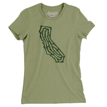 California Golf Course Women's T-Shirt-Light Olive-Allegiant Goods Co. Vintage Sports Apparel