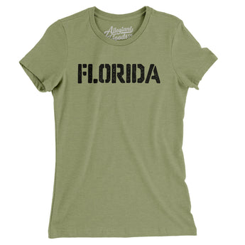 Florida Military Stencil Women's T-Shirt-Allegiant Goods Co. Vintage Sports Apparel