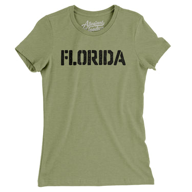 Florida Military Stencil Women's T-Shirt-Allegiant Goods Co. Vintage Sports Apparel
