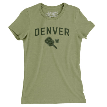 Denver Pickleball Women's T-Shirt-Light Olive-Allegiant Goods Co. Vintage Sports Apparel