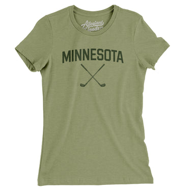 Minnesota Golf Women's T-Shirt-Light Olive-Allegiant Goods Co. Vintage Sports Apparel