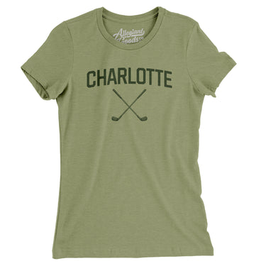 Charlotte Golf Women's T-Shirt-Light Olive-Allegiant Goods Co. Vintage Sports Apparel
