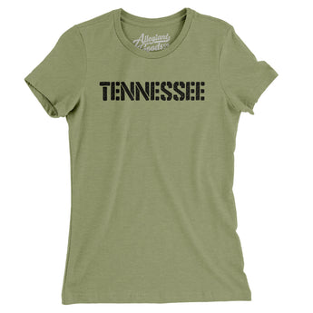 Tennessee Military Stencil Women's T-Shirt-Allegiant Goods Co. Vintage Sports Apparel