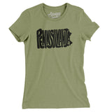 Pennsylvania State Shape Text Women's T-Shirt-Allegiant Goods Co. Vintage Sports Apparel