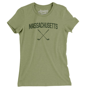 Massachusetts Golf Women's T-Shirt-Light Olive-Allegiant Goods Co. Vintage Sports Apparel