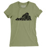 Virginia State Shape Text Women's T-Shirt-Light Olive-Allegiant Goods Co. Vintage Sports Apparel
