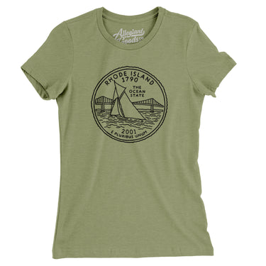 Rhode Island State Quarter Women's T-Shirt-Allegiant Goods Co. Vintage Sports Apparel