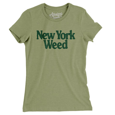 New York Weed Women's T-Shirt-Light Olive-Allegiant Goods Co. Vintage Sports Apparel