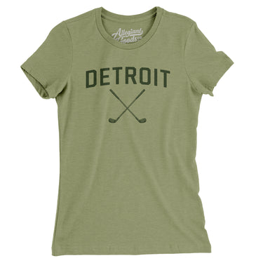 Detroit Golf Women's T-Shirt-Light Olive-Allegiant Goods Co. Vintage Sports Apparel