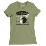 El Mirador Hotel Palm Springs Women's T-Shirt-Light Olive-Allegiant Goods Co. Vintage Sports Apparel