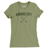 Kansas City Golf Women's T-Shirt-Light Olive-Allegiant Goods Co. Vintage Sports Apparel