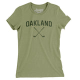 Oakland Golf Women's T-Shirt-Light Olive-Allegiant Goods Co. Vintage Sports Apparel