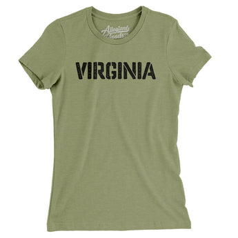 Virginia Military Stencil Women's T-Shirt-Allegiant Goods Co. Vintage Sports Apparel
