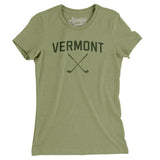 Vermont Golf Women's T-Shirt-Light Olive-Allegiant Goods Co. Vintage Sports Apparel