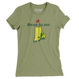 Rhode Island Golf Women's T-Shirt-Light Olive-Allegiant Goods Co. Vintage Sports Apparel