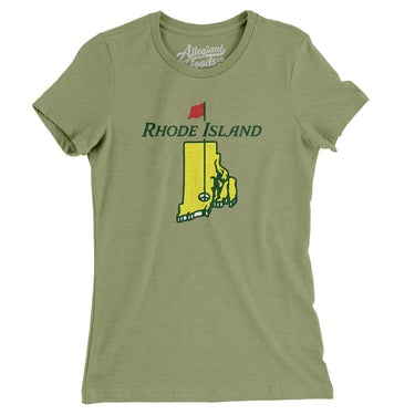 Rhode Island Golf Women's T-Shirt-Light Olive-Allegiant Goods Co. Vintage Sports Apparel