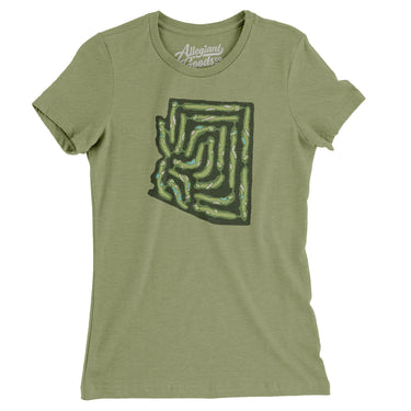 Arizona Golf Course Women's T-Shirt-Light Olive-Allegiant Goods Co. Vintage Sports Apparel