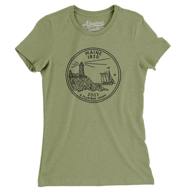 Maine State Quarter Women's T-Shirt-Allegiant Goods Co. Vintage Sports Apparel