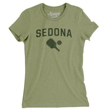 Sedona Pickleball Women's T-Shirt-Light Olive-Allegiant Goods Co. Vintage Sports Apparel