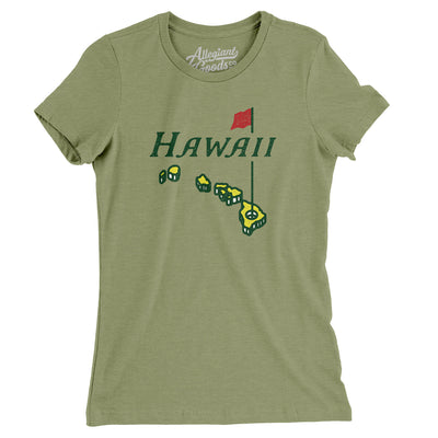 Hawaii Golf Women's T-Shirt-Light Olive-Allegiant Goods Co. Vintage Sports Apparel