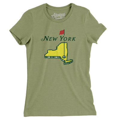 New York Golf Women's T-Shirt-Light Olive-Allegiant Goods Co. Vintage Sports Apparel