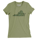 Virginia Golf Course Women's T-Shirt-Light Olive-Allegiant Goods Co. Vintage Sports Apparel