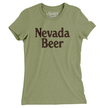 Nevada Beer Women's T-Shirt-Light Olive-Allegiant Goods Co. Vintage Sports Apparel